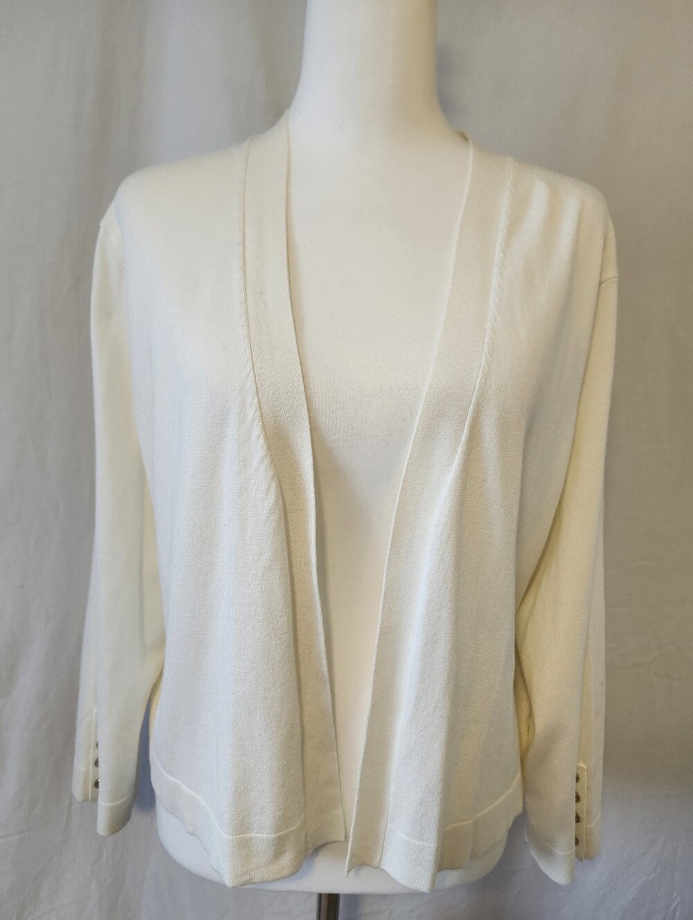 Tommy Hilfiger Cream Knit Open Cardigan